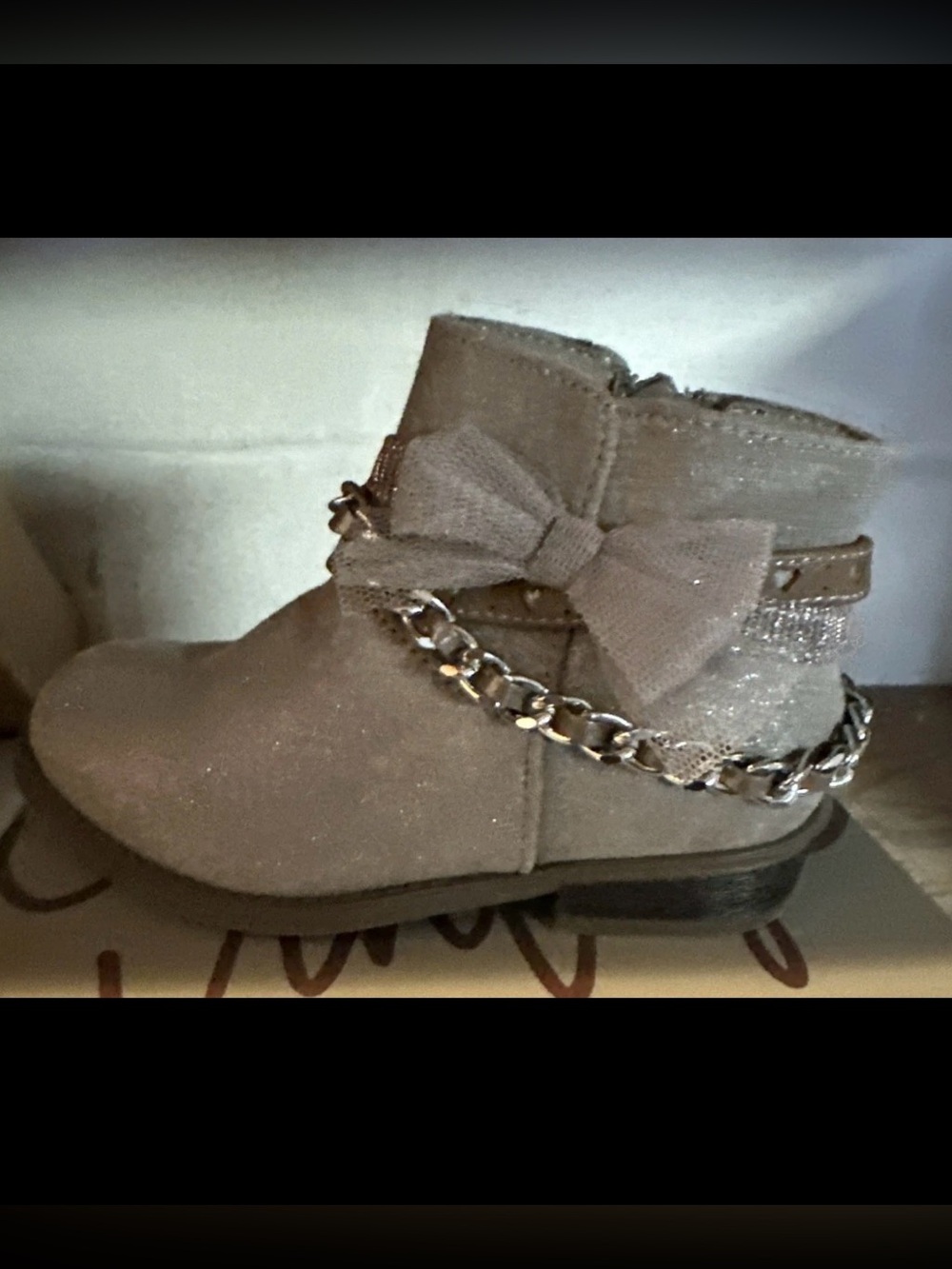 Crown Vintage Baby Girls Toast Zip Ankle Boots Textile Size 8 M